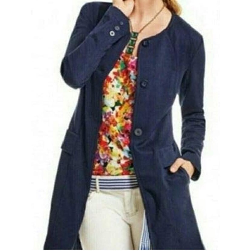 CAbi STYLE #5093 LIDO JACKET NAVY BLUE RAYON